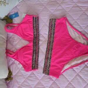 Cupshe Pink Leopard Bikini Set